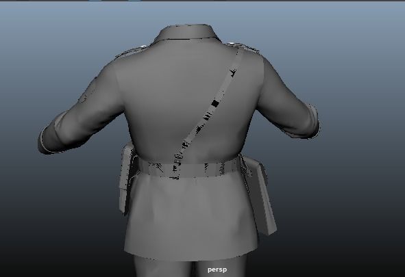 Female Uniform Of Police Low-poly 3D model_25