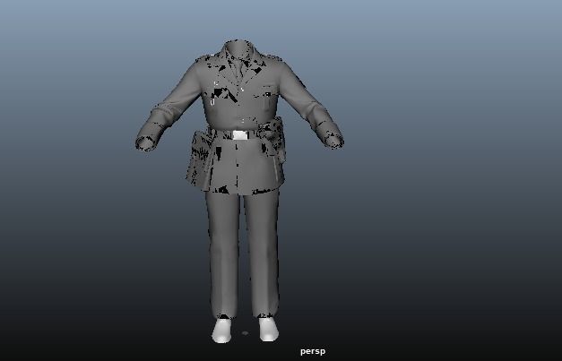 Female Uniform Of Police Low-poly 3D model_21