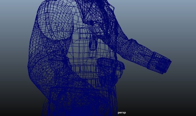 Female Uniform Of Police Low-poly 3D model_20