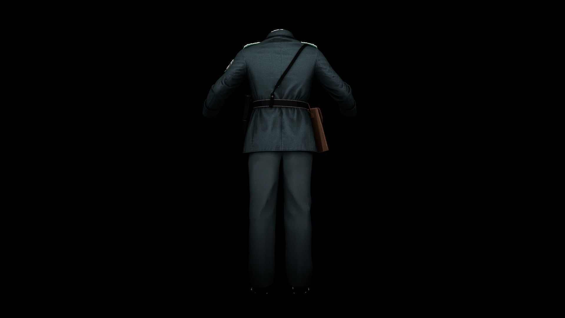 Female Uniform Of Police Low-poly 3D model_16