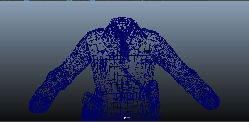 Female Uniform Of Police Low-poly 3D model_27