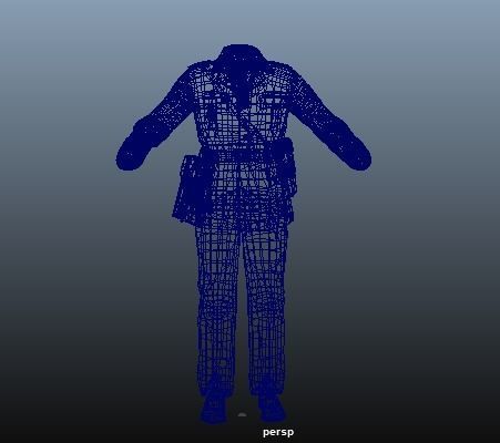 Female Uniform Of Police Low-poly 3D model_28