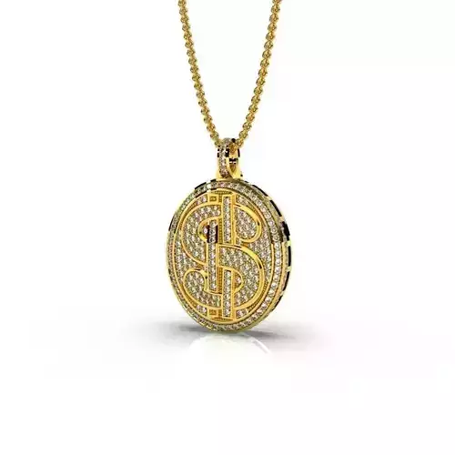 DOLLAR PENDANT - JEWELRY 3D - PG -609