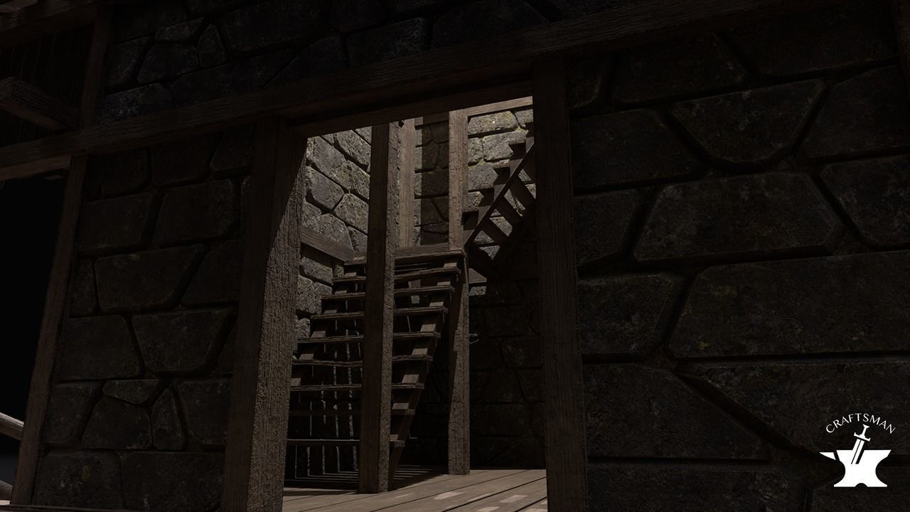 Realistic Medieval Watchtower  Low-poly 3D model_7