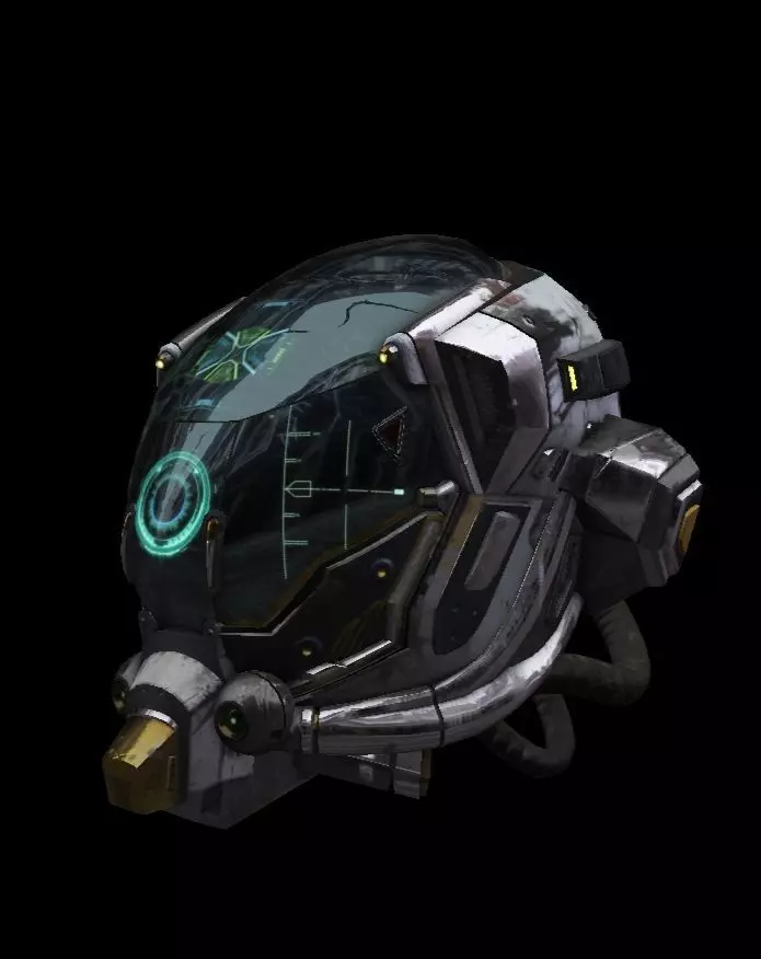 Damaged space helmet 3D model