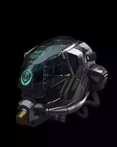 Damaged space helmet 