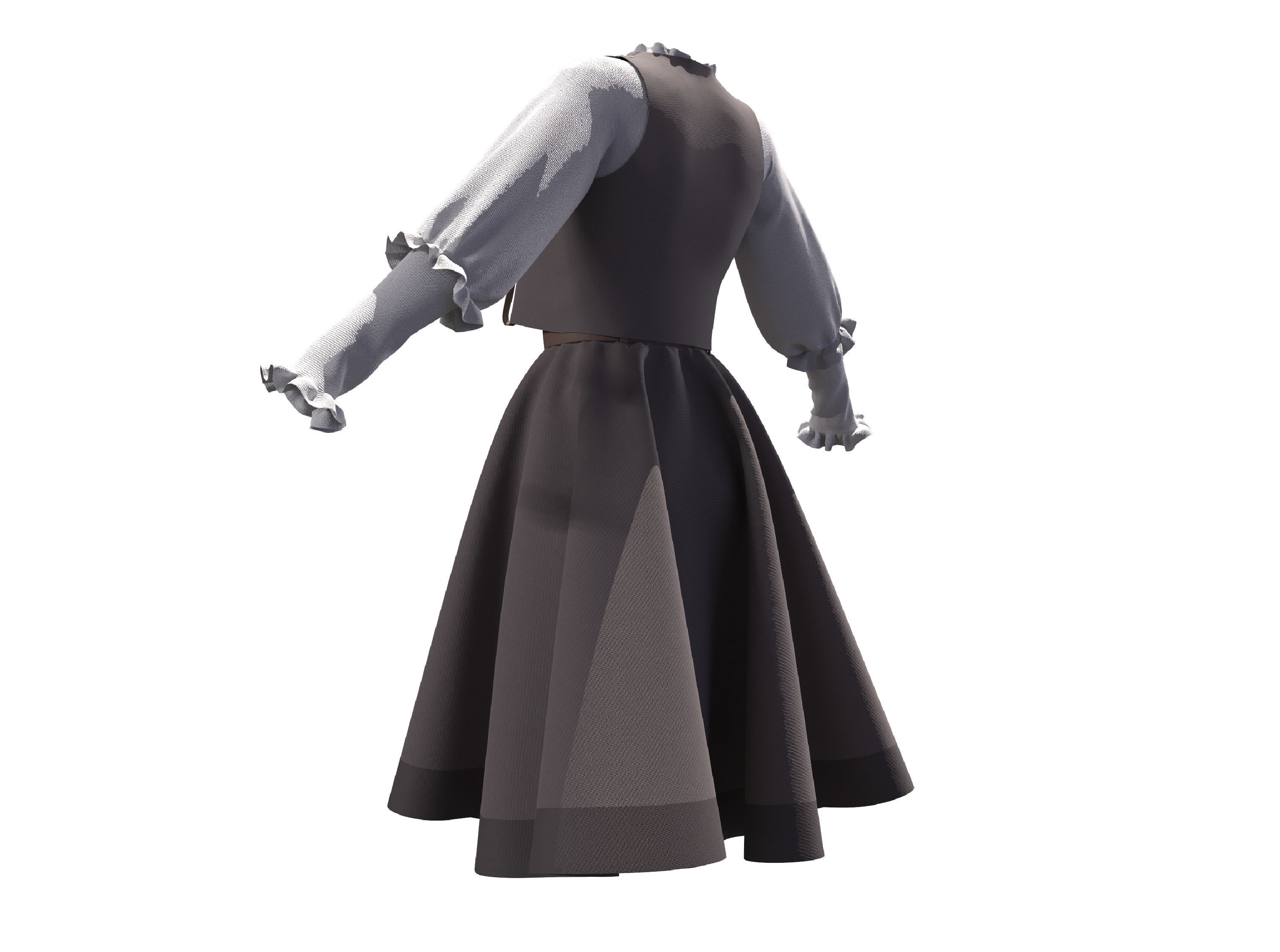 3D Lolita uniform clothes woman dress 3D model_6