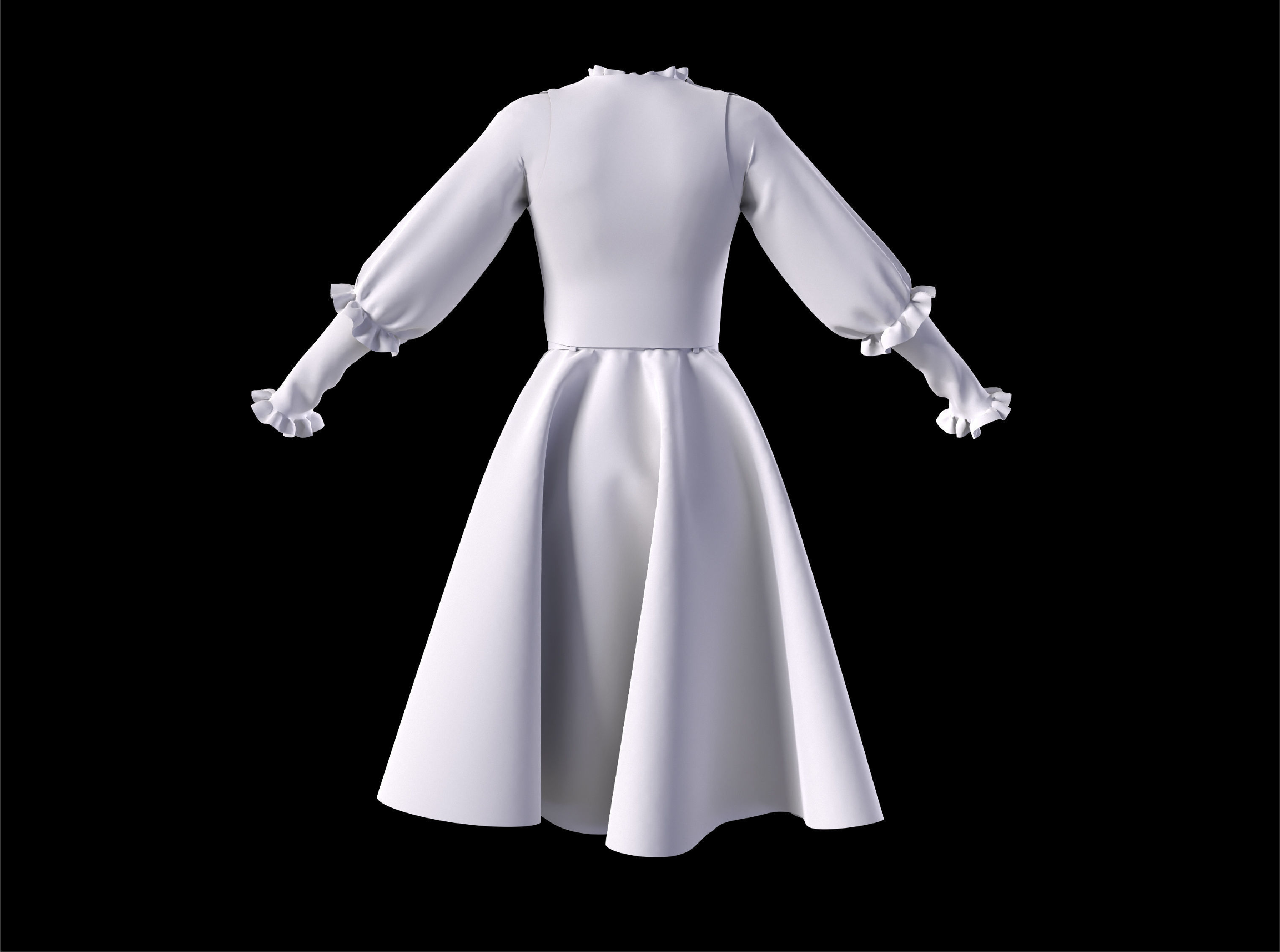 3D Lolita uniform clothes woman dress 3D model_9