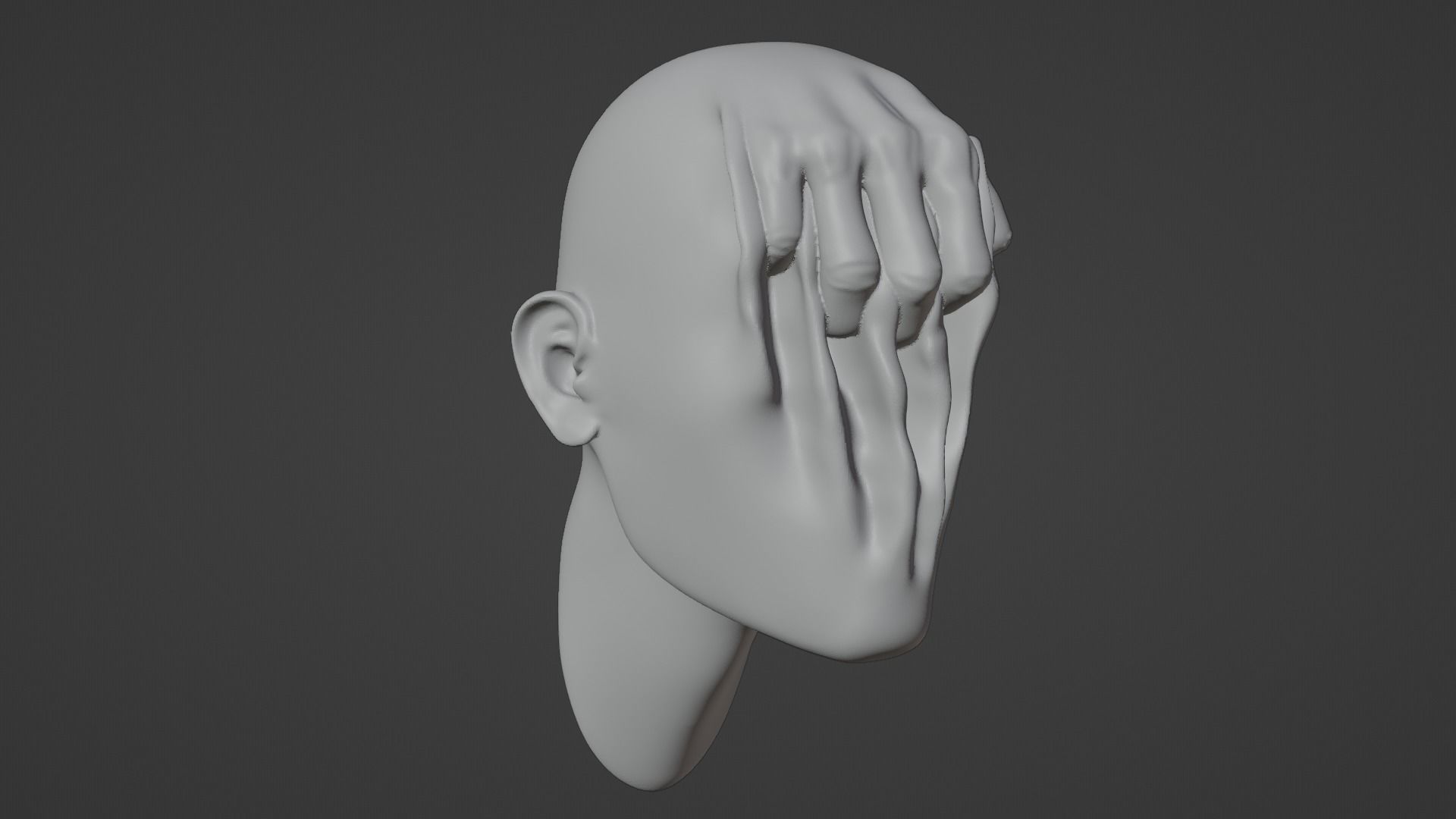 face 3D wall mask 3D print model_2
