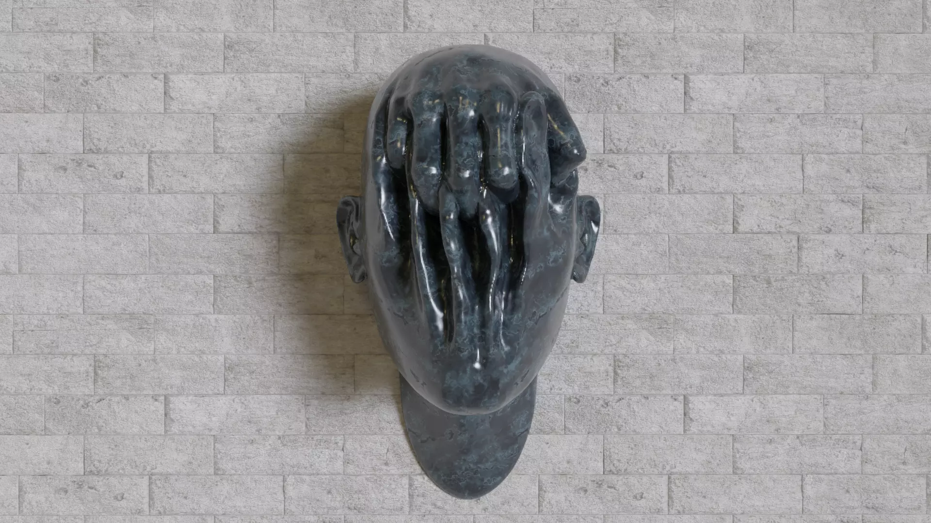 face 3D wall mask 3D print model_0