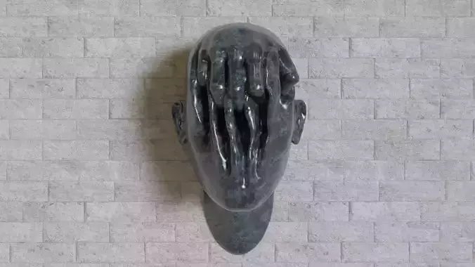 face 3D wall mask 3D print model