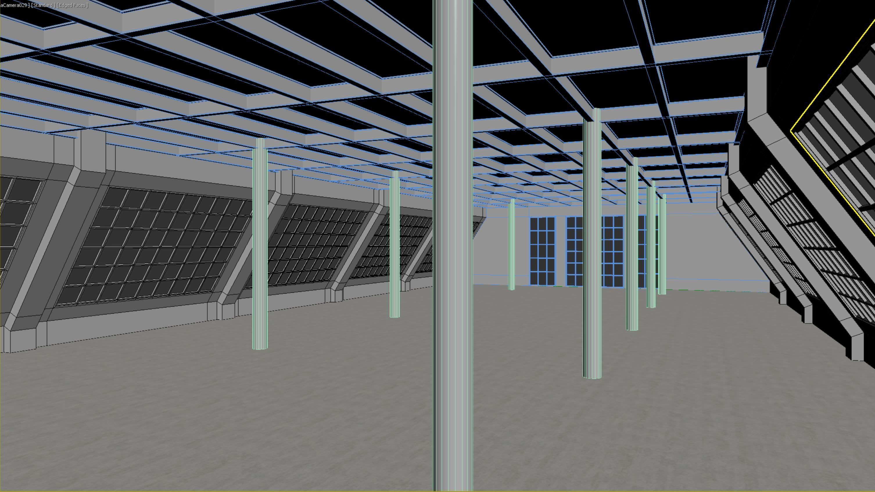 Basemesh interior space 09 Low-poly 3D model_7