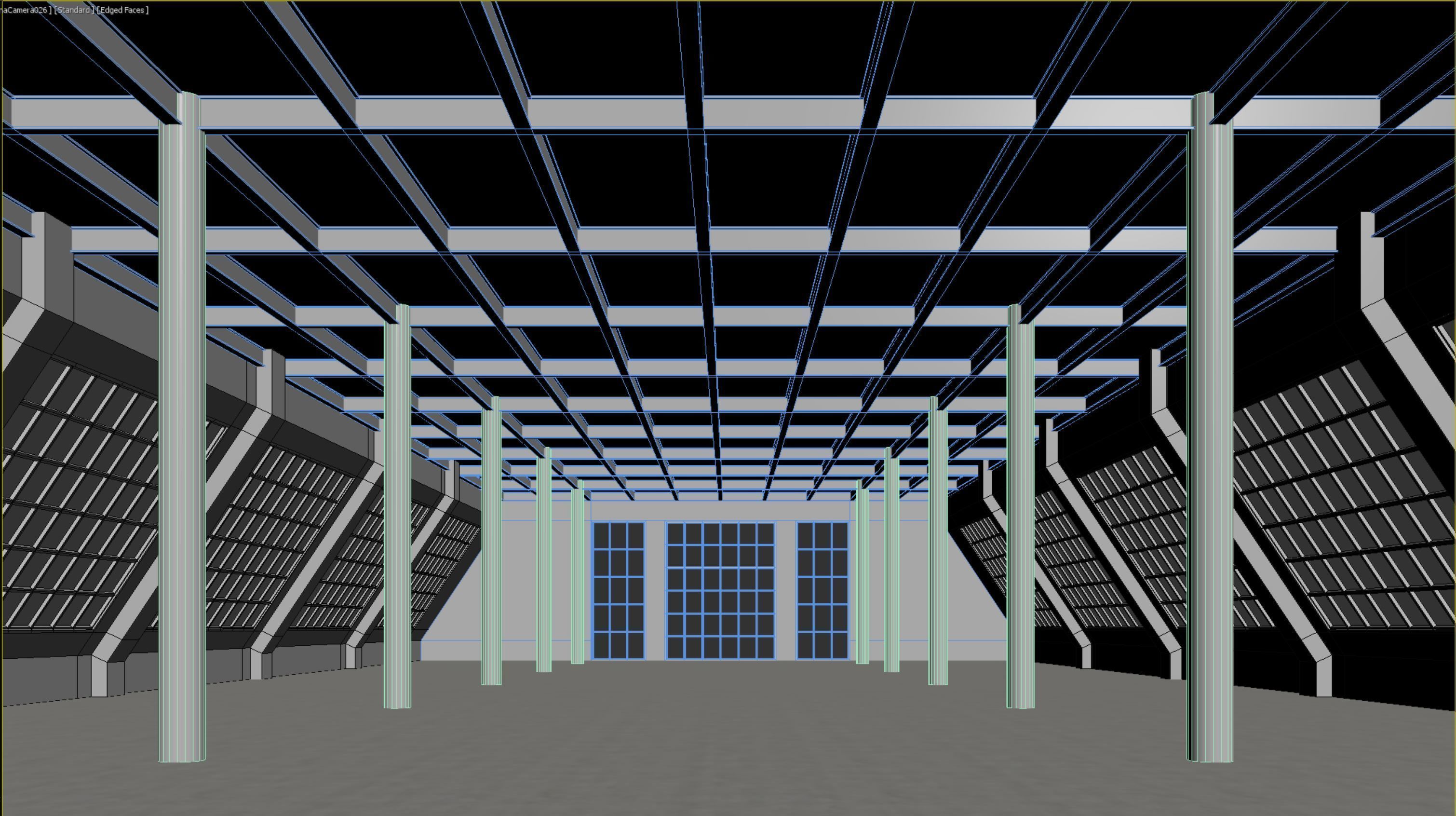 Basemesh interior space 09 Low-poly 3D model_8