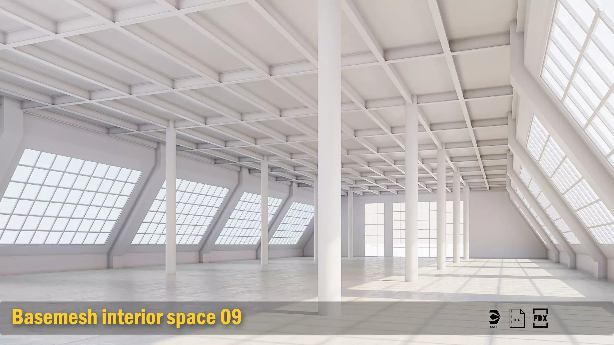 Basemesh interior space 09 Low-poly 3D model_0