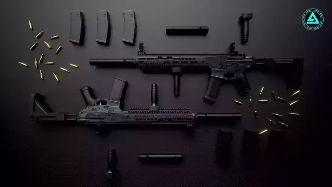 RM 31 Assault Rifle Low-poly 3D model