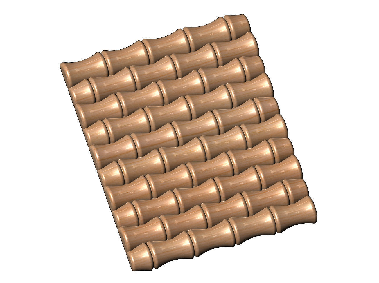 Bamboo texture 3d relief panel for CNC and 3d prinitng 3D print model_13