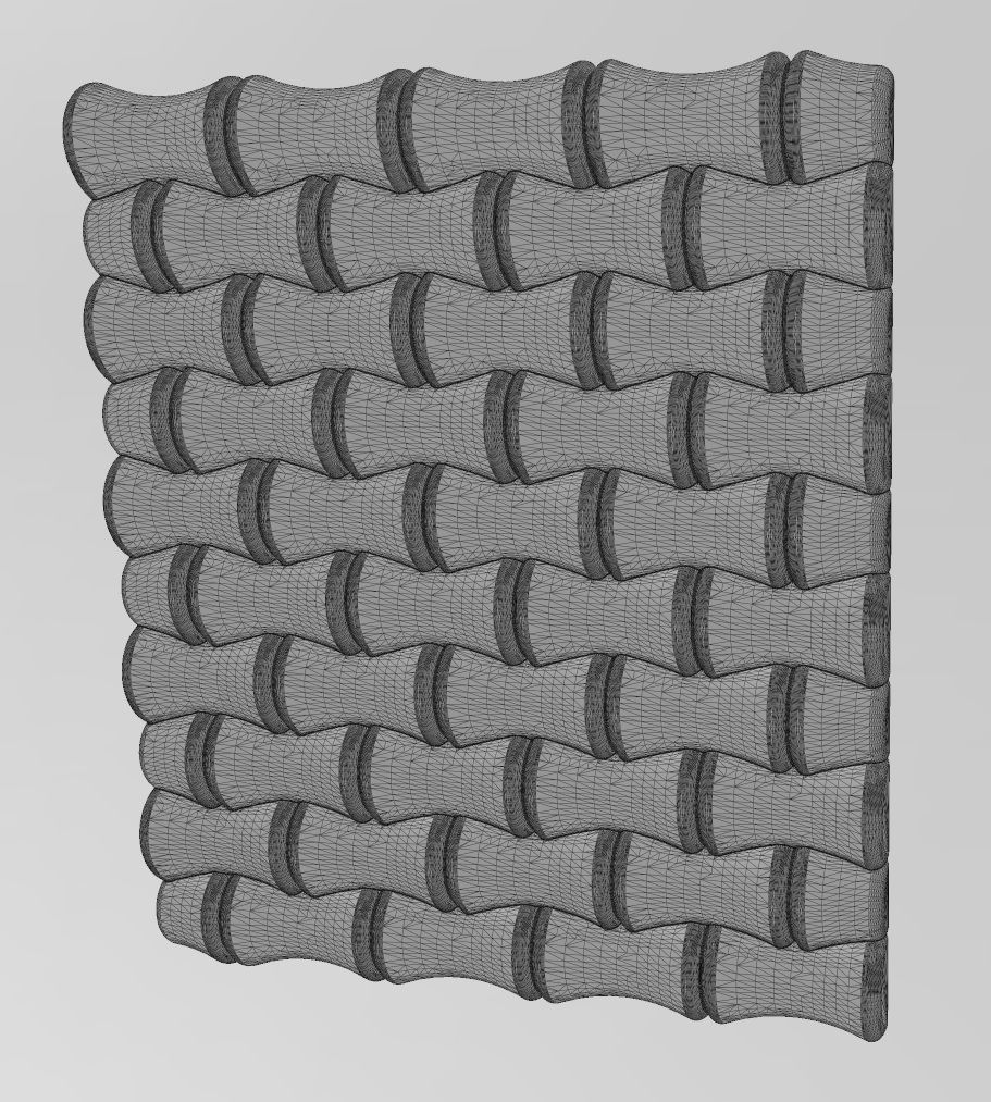 Bamboo texture 3d relief panel for CNC and 3d prinitng 3D print model_10