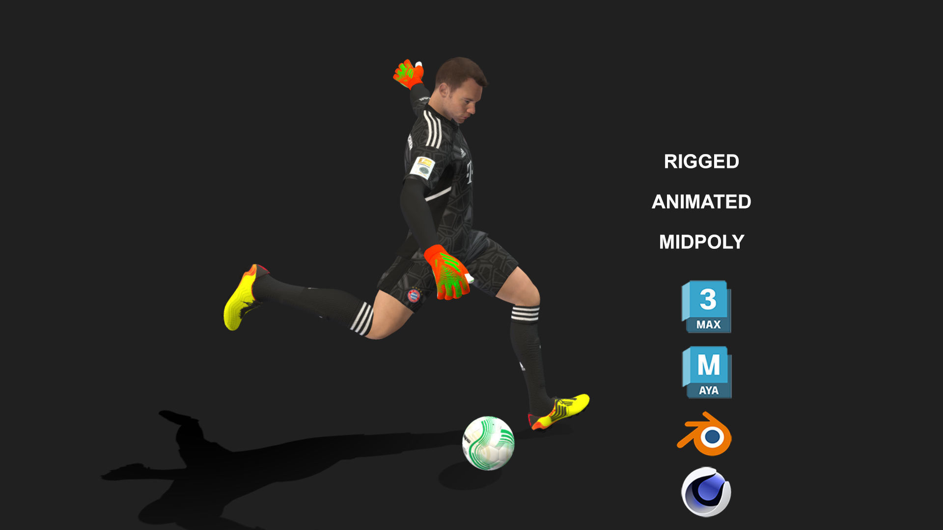 3D Rigged Manuel Neuer Bayern Munich 2023 3D model_6