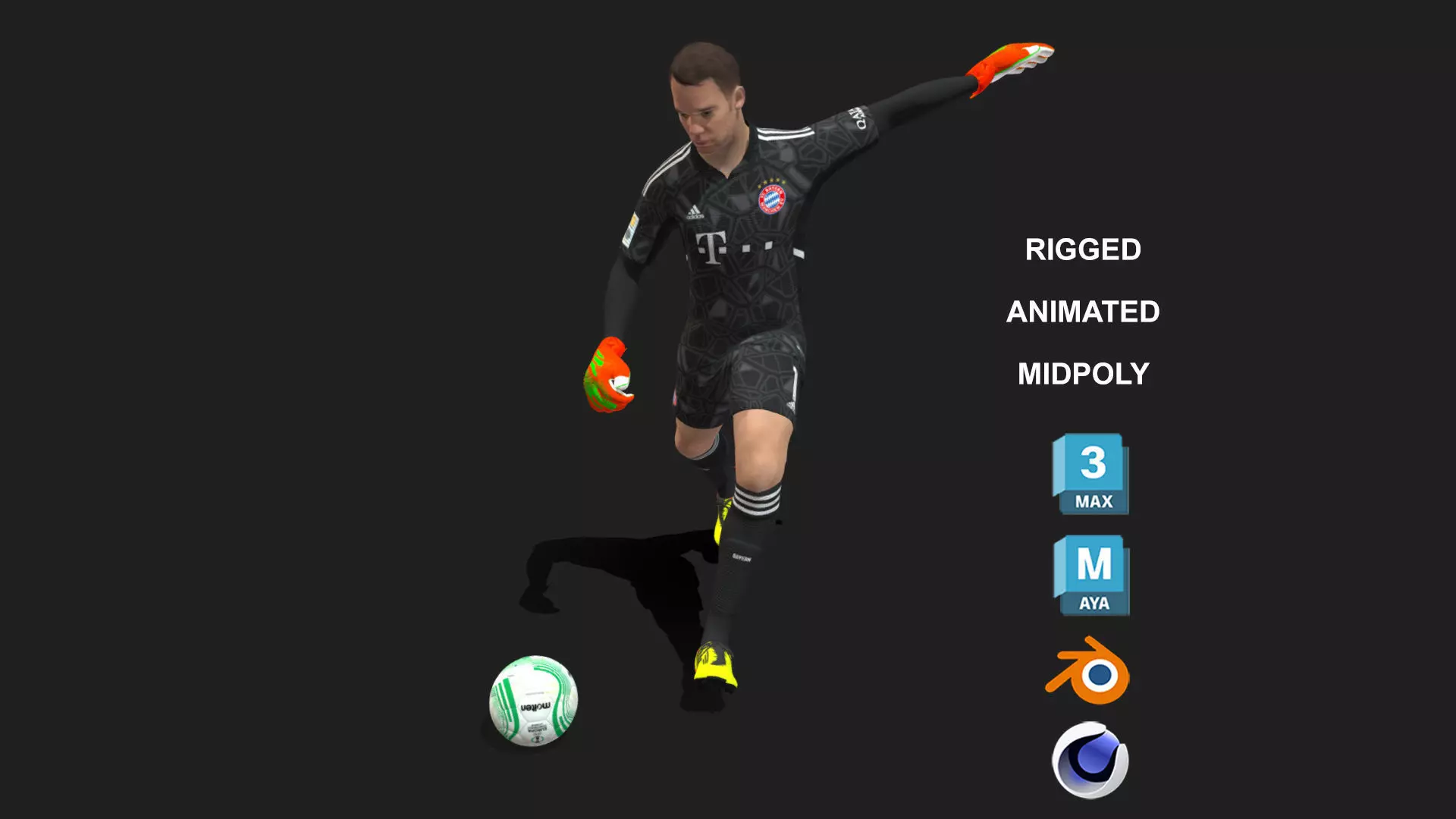 3D Rigged Manuel Neuer Bayern Munich 2023 3D model_0