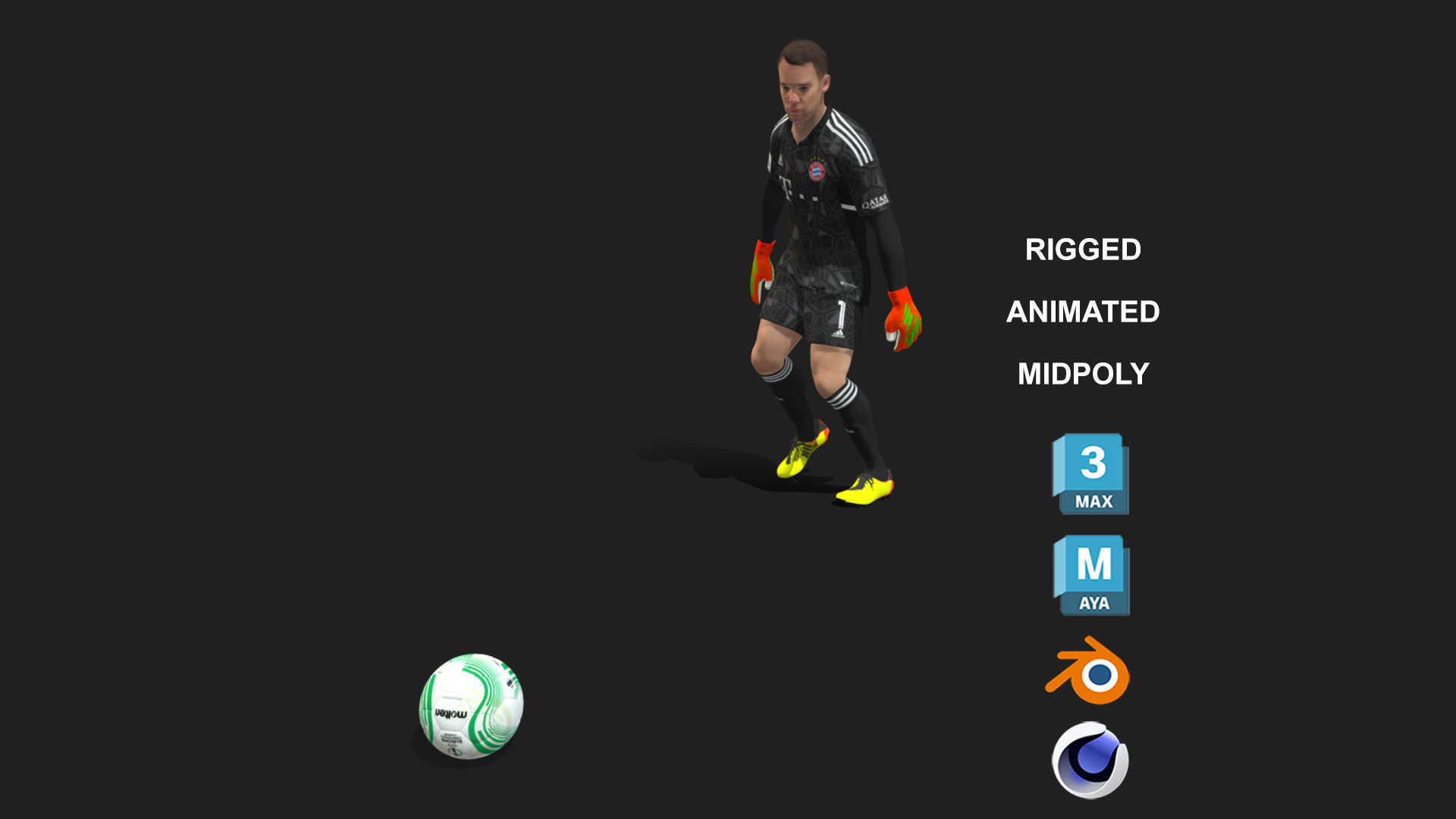 3D Rigged Manuel Neuer Bayern Munich 2023 3D model_5