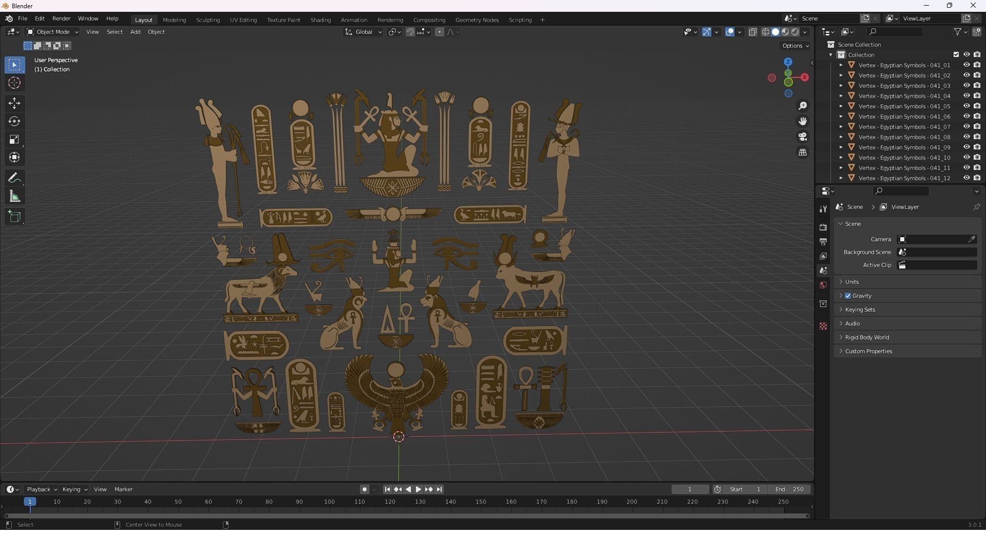3D model Egyptian Symbols - 041 VR / AR / low-poly | CGTrader
