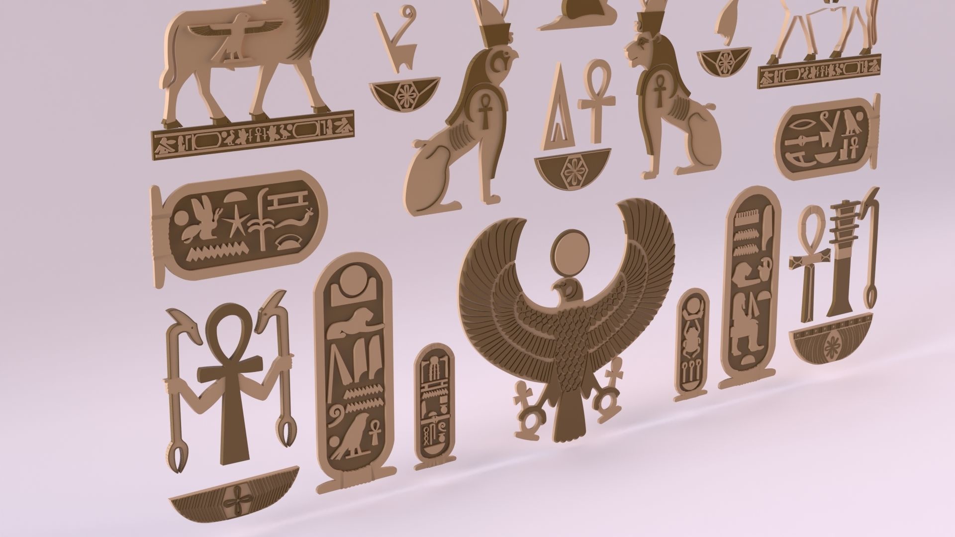 Poly Model Symbol 3D model Egyptian Symbols - 041 VR / AR / low-poly | CGTrader