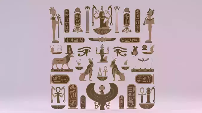Egyptian Symbols - 041 Low-poly 3D model