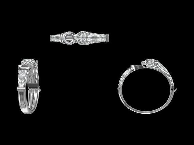 Cartier Leopard Ring Pendant Earrings Bracelet Set Model 3D print model