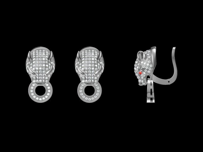 Cartier Leopard Ring Pendant Earrings Bracelet Set Model 3D print model_3