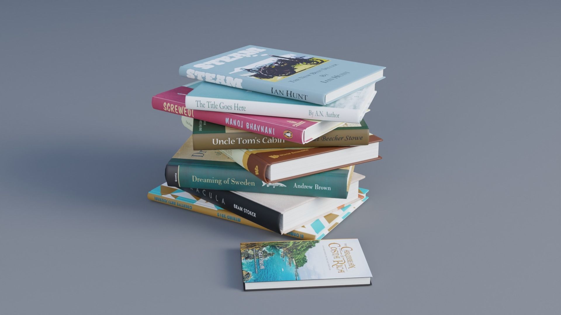 Books Low-poly 3D model_1