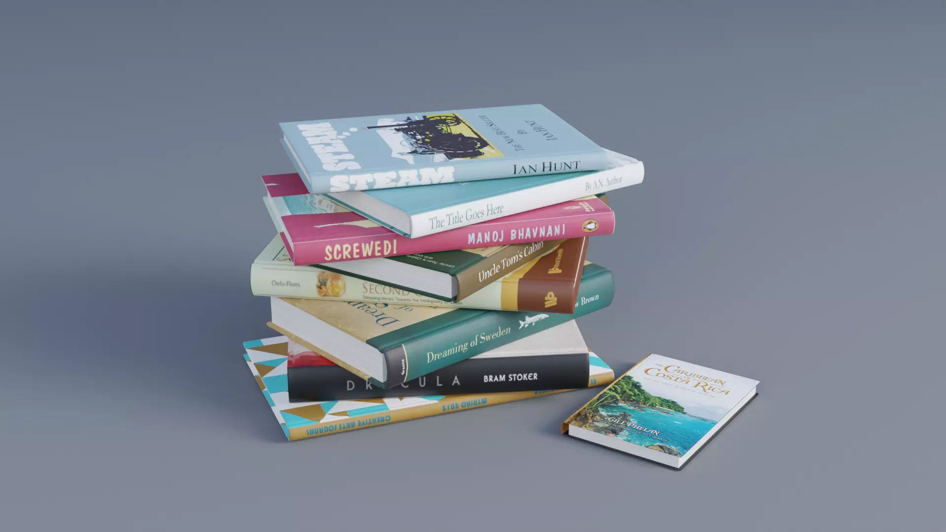 Books Low-poly 3D model_0