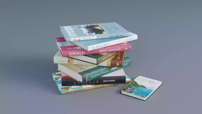Books Low-poly 3D model