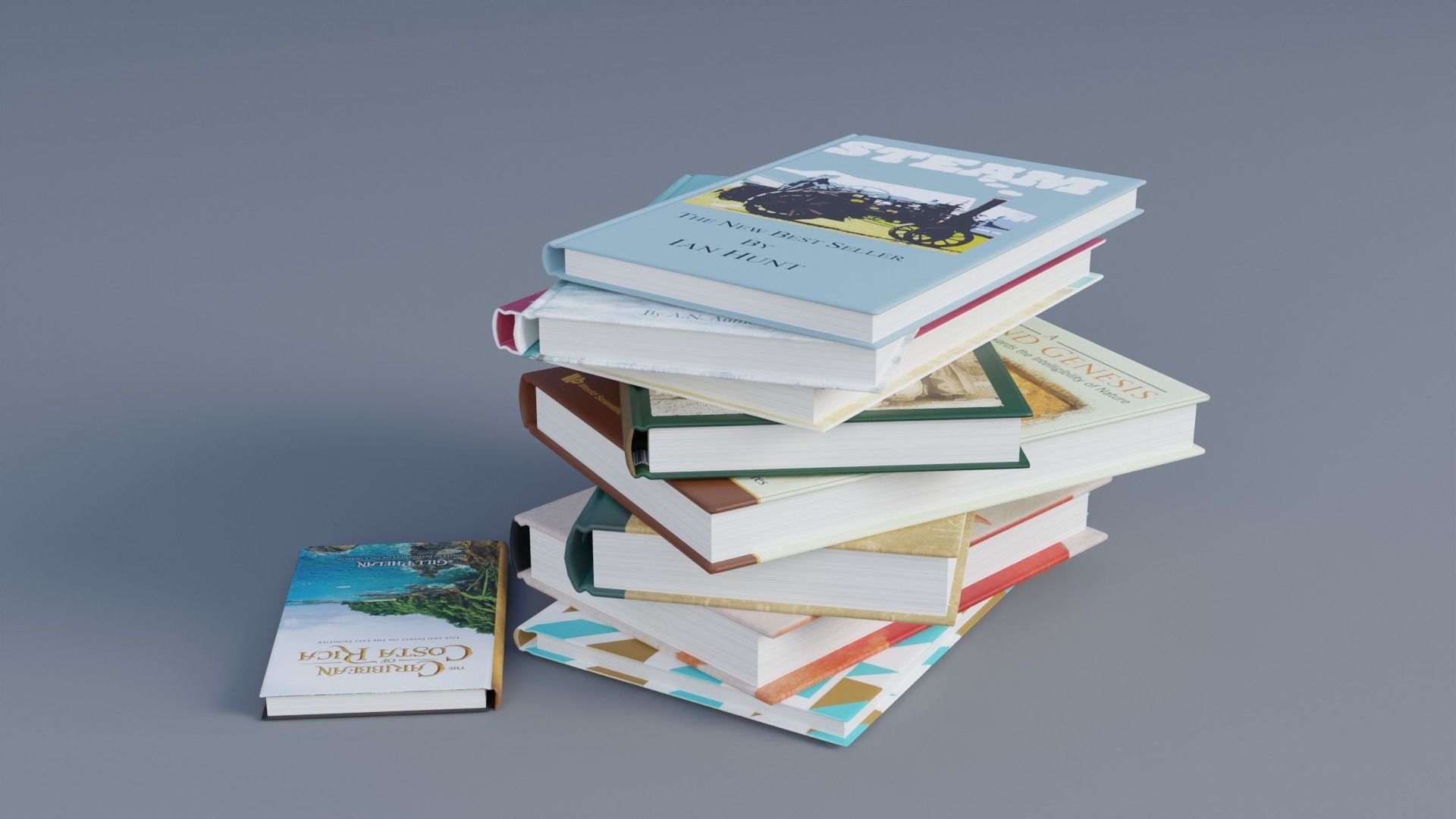 Books Low-poly 3D model_2