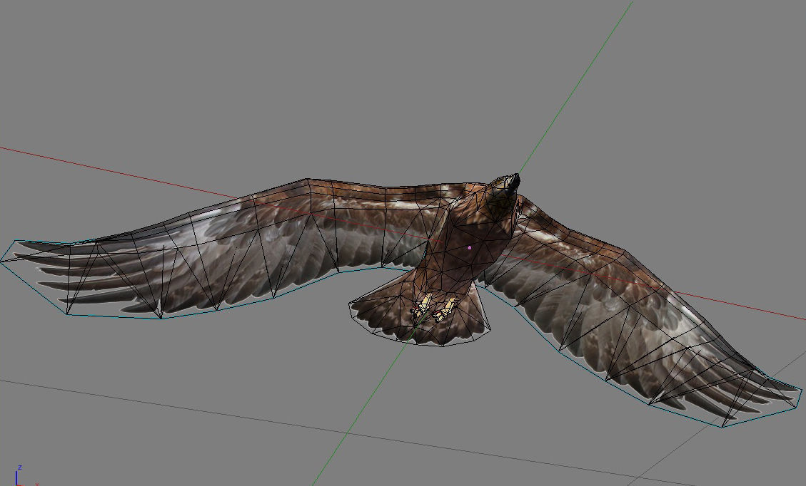 Low poly animated eagle Low-poly 3D model_8
