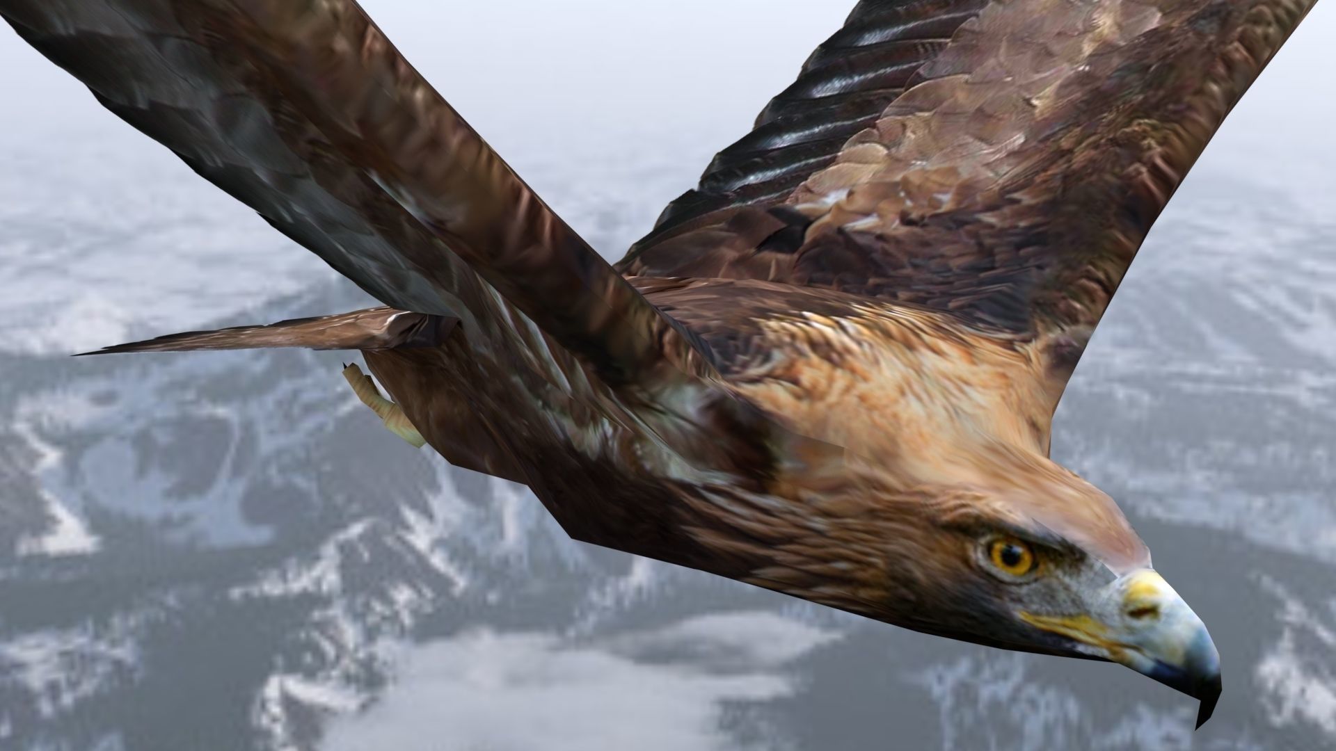 Low poly animated eagle Low-poly 3D model_4