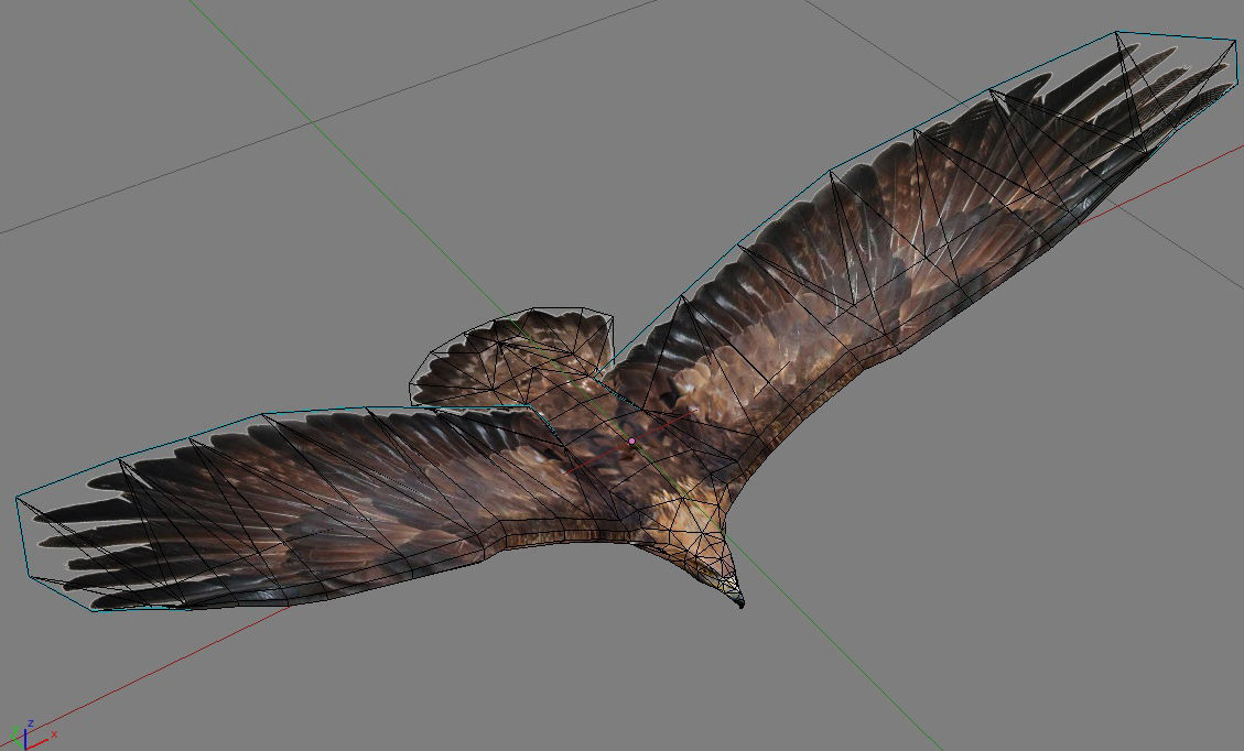 Low poly animated eagle Low-poly 3D model_6