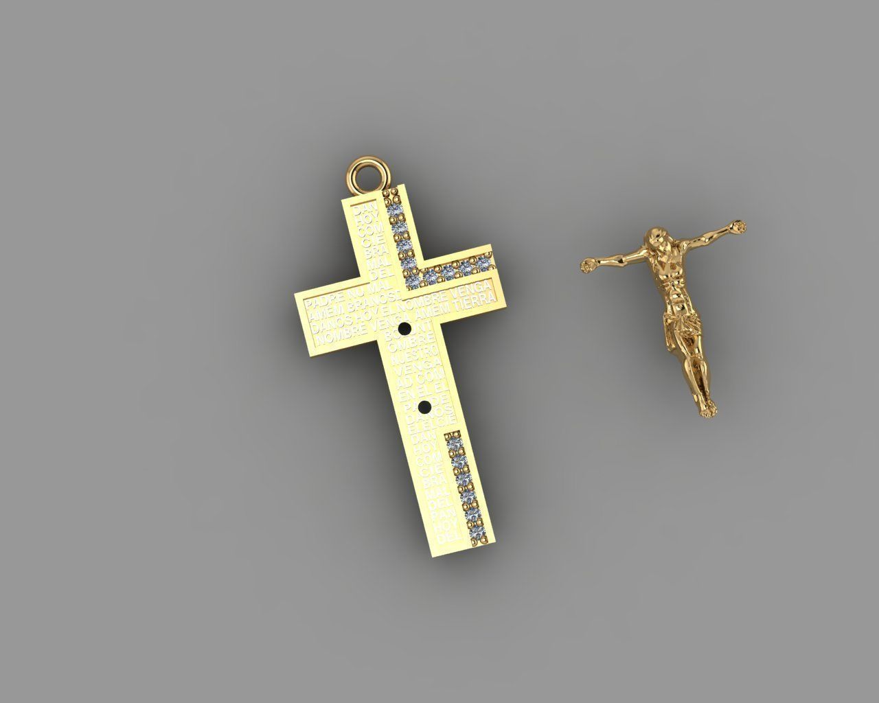 Cross - Jesus - Pendant 3D print model_5