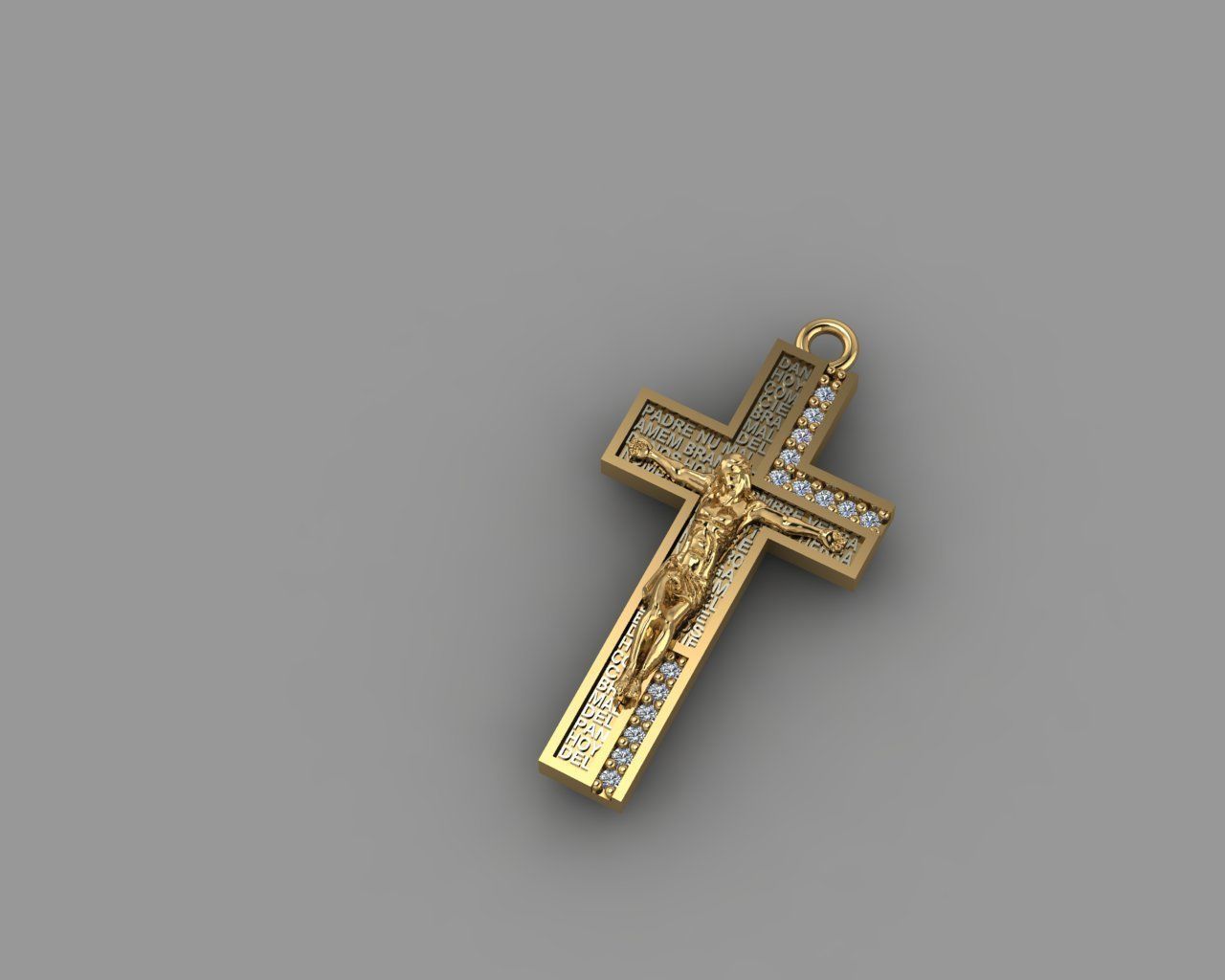 Cross - Jesus - Pendant 3D print model_1