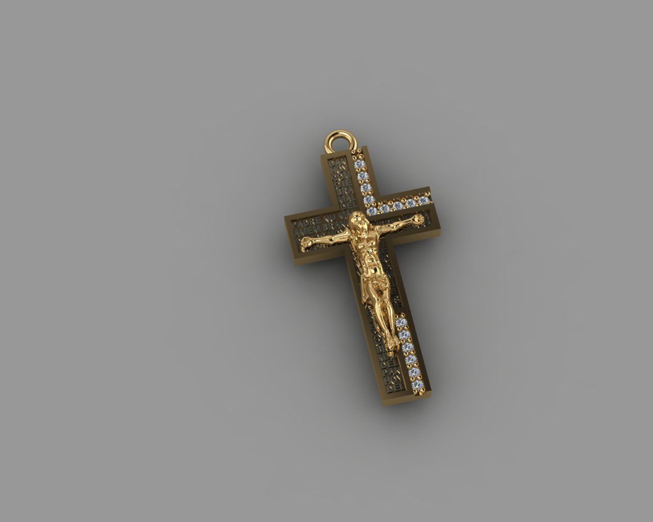 Cross - Jesus - Pendant 3D print model_3