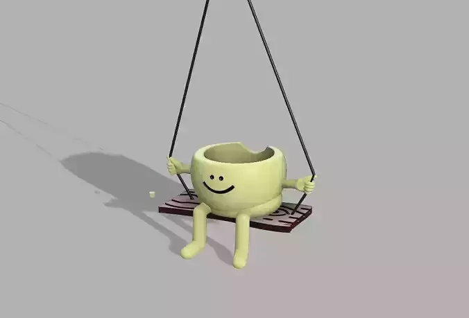 Swinging flower pot 3D print model