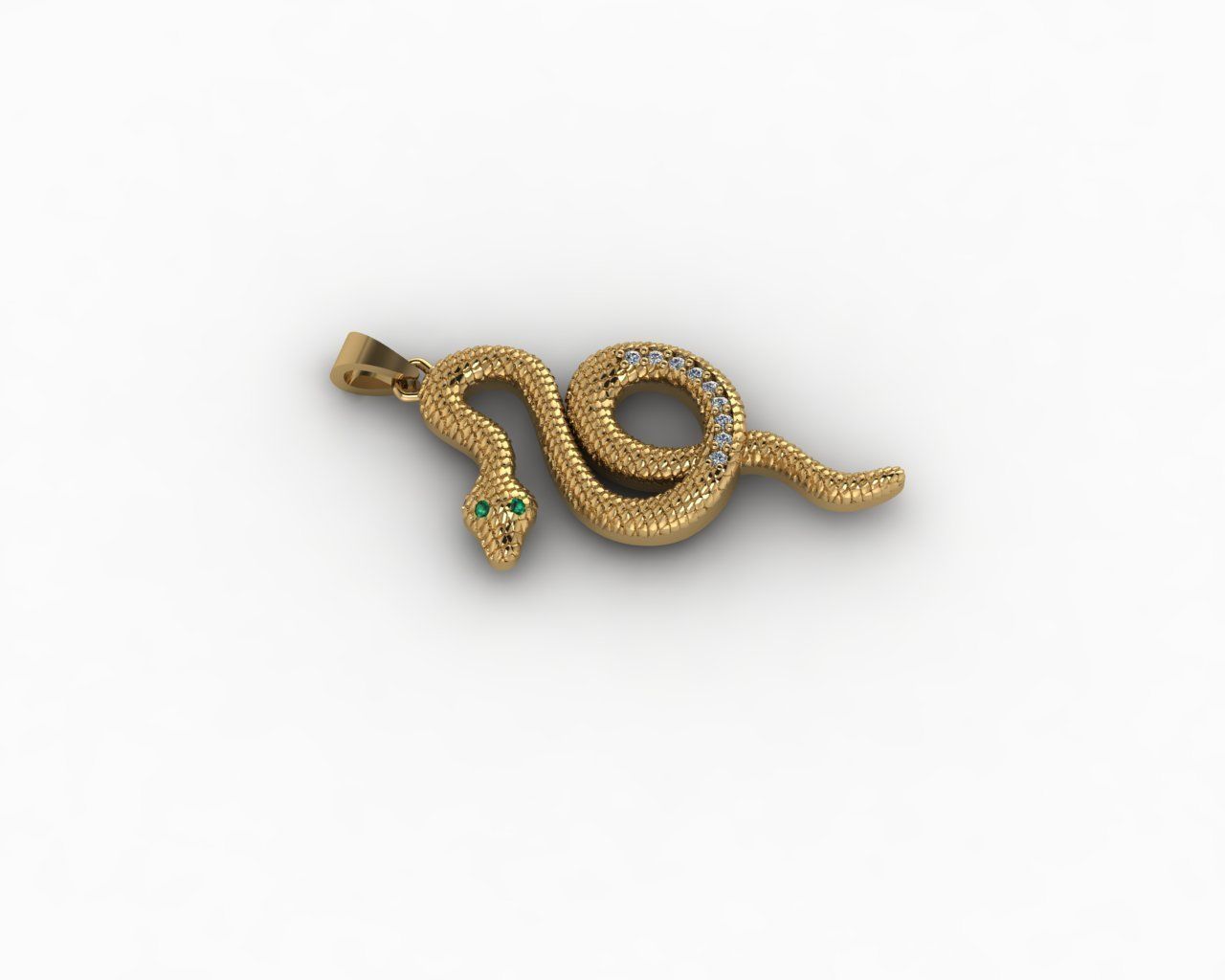 Snake Pendant 3D print model_3