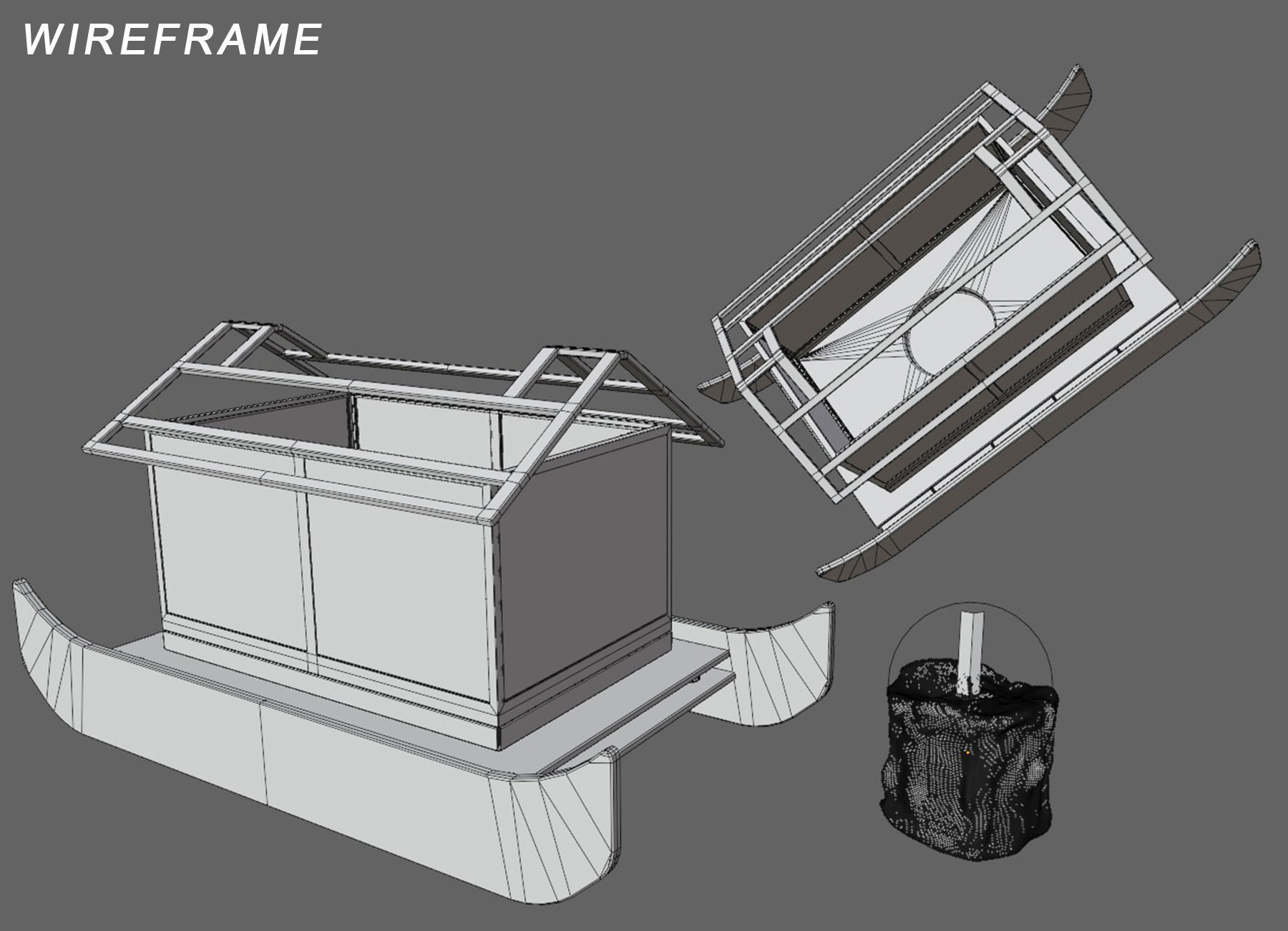 Lantern Boat Low-poly 3D model_7