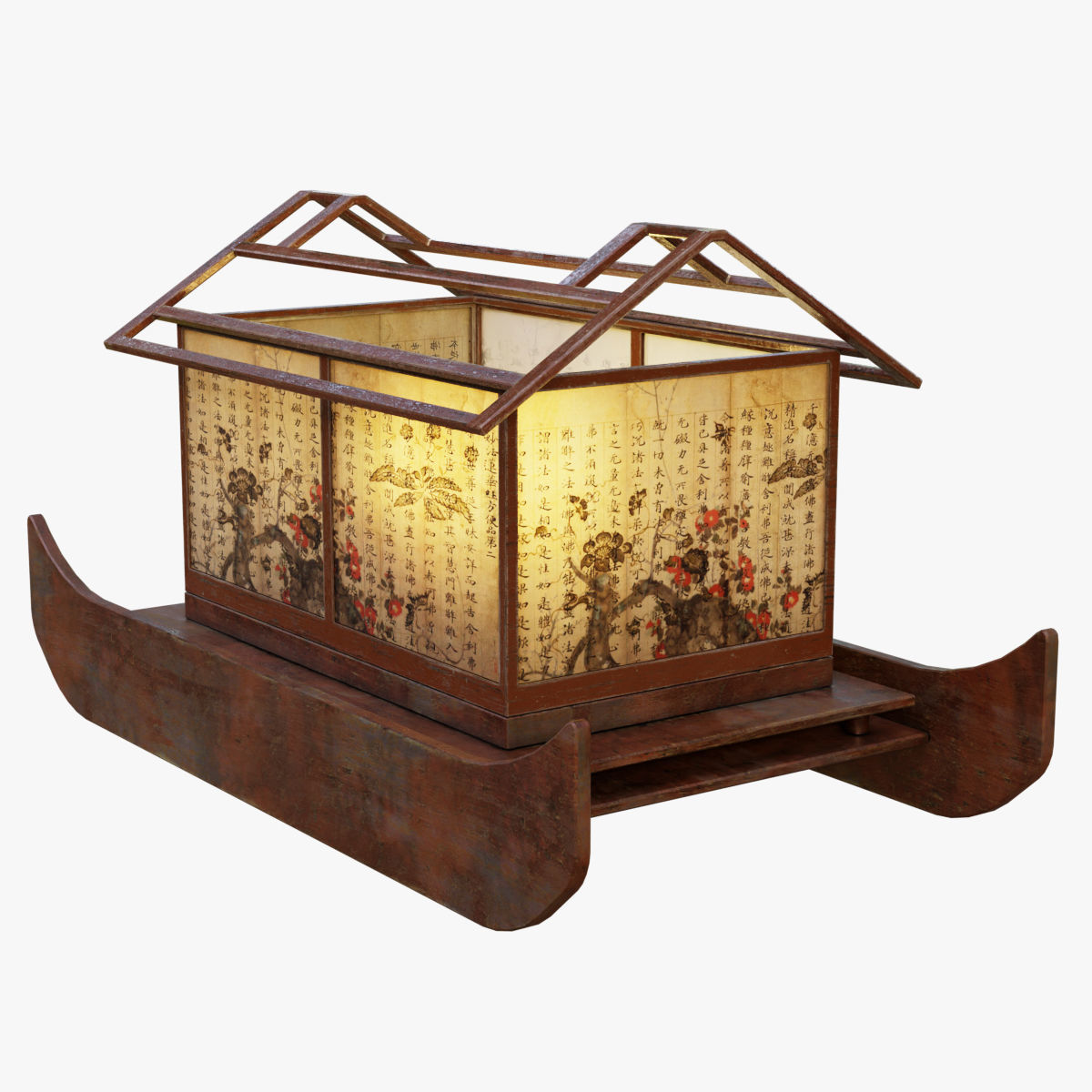 Lantern Boat Low-poly 3D model_5