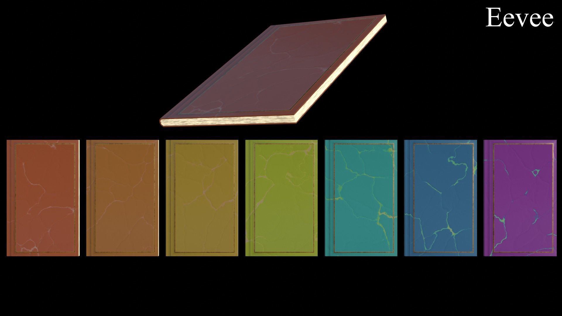 Old Magic Spells Books Low-poly 3D model_23