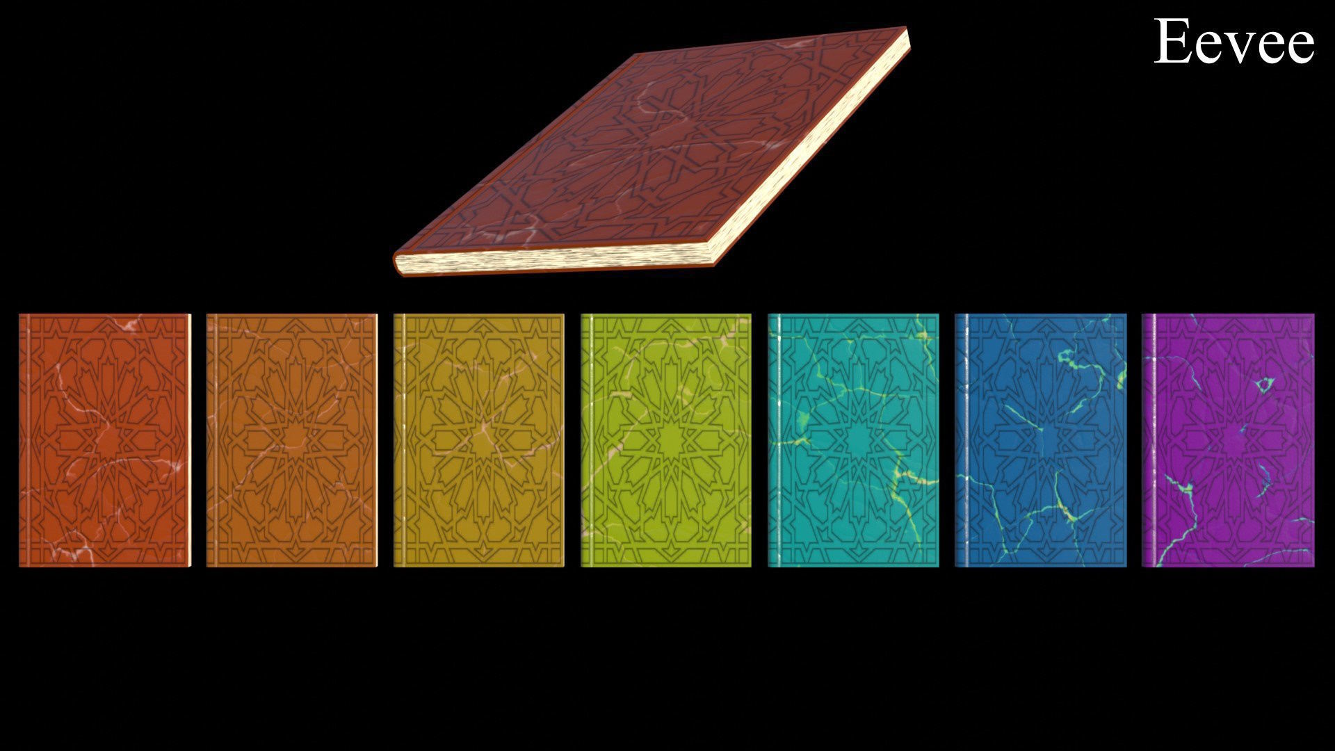 Old Magic Spells Books Low-poly 3D model_47