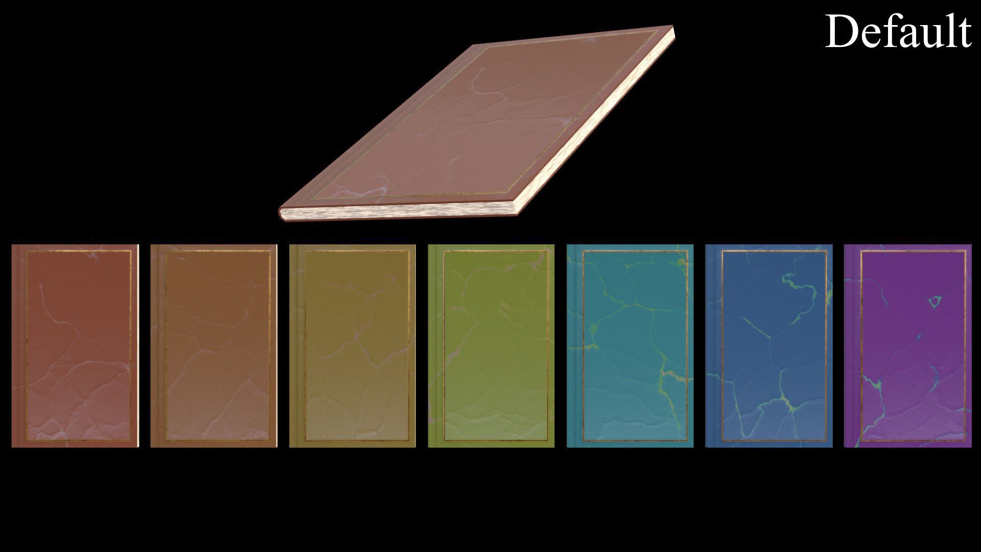 Old Magic Spells Books Low-poly 3D model_22