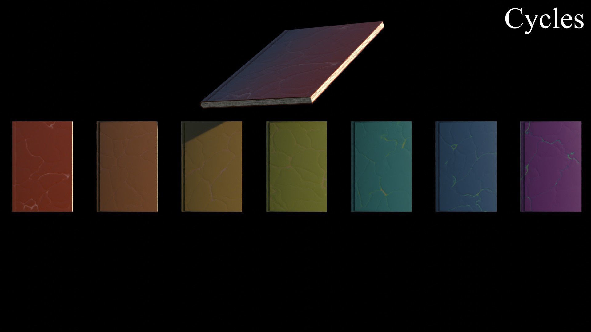 Old Magic Spells Books Low-poly 3D model_10