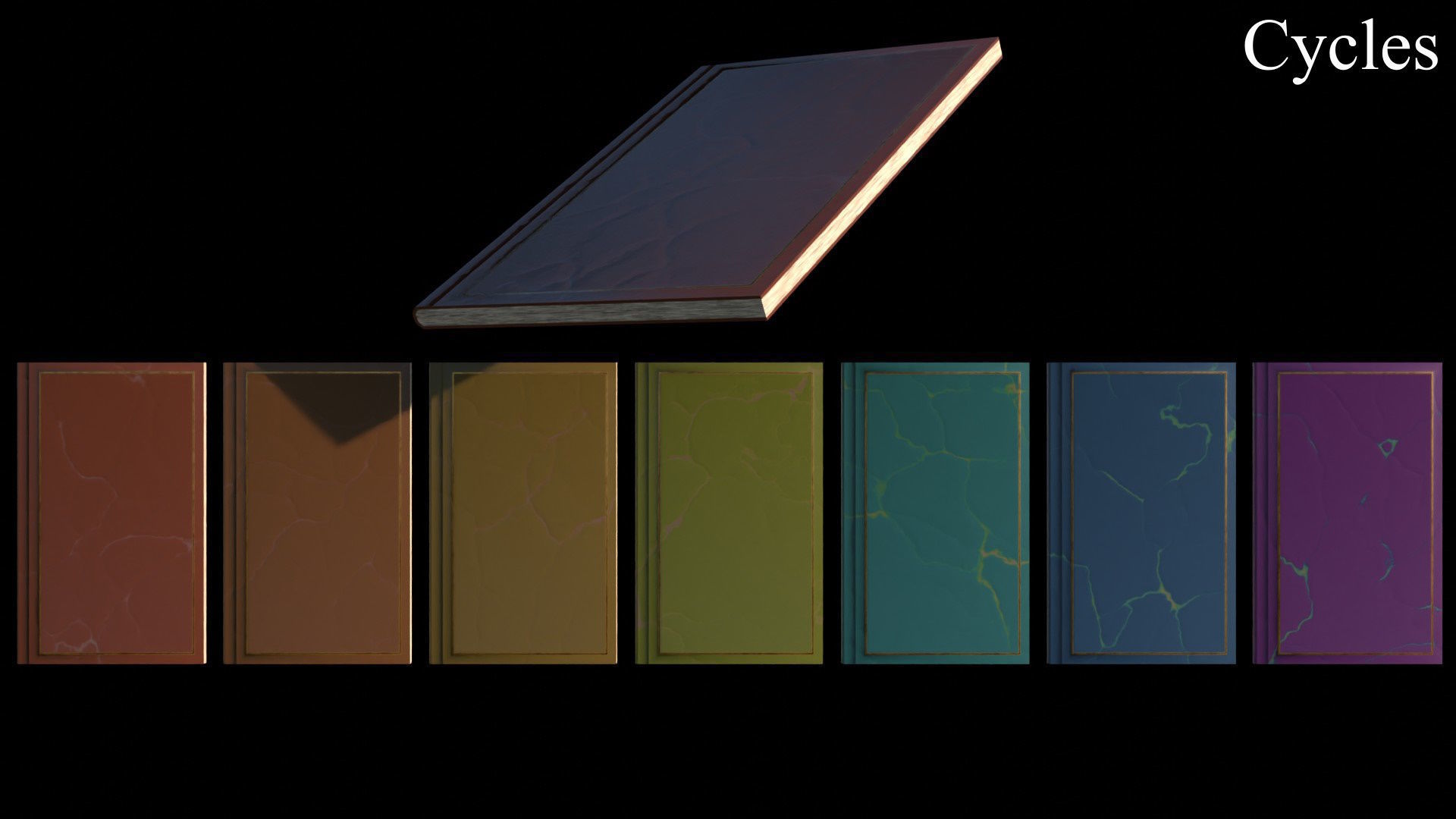 Old Magic Spells Books Low-poly 3D model_24