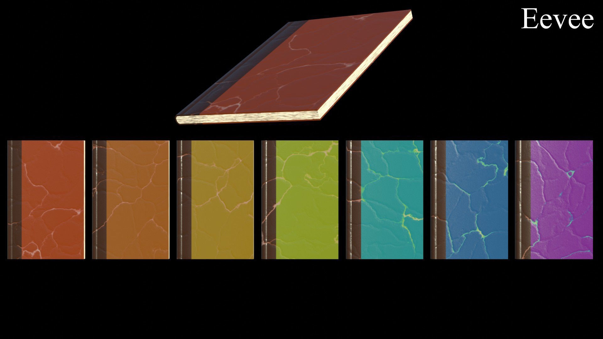 Old Magic Spells Books Low-poly 3D model_16