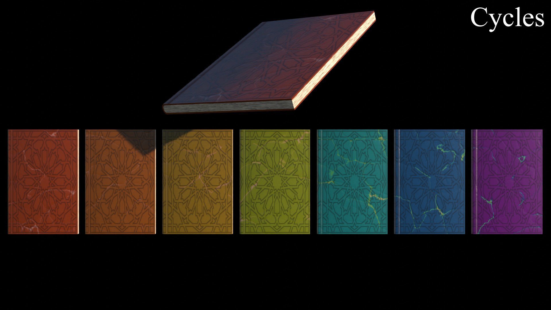 Old Magic Spells Books Low-poly 3D model_48